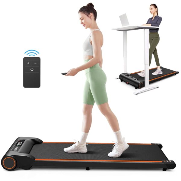 UREVO Under Desk Treadmill, Walking Pad for Home Office, Portable Walking Treadmill 2.25HP, Walking Jogging