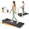 UREVO Walking Pad Treadmill with Incline, 2.5 HP Under Desk Treadmill, Foldable Treadmill for Home Office, Compact Treadmill with Remote Control