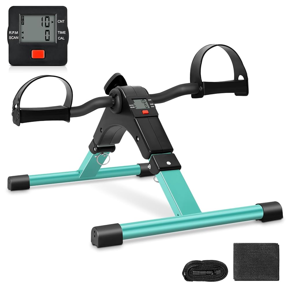 Uten Folding Pedal Exerciser, Under Desk Bike Pedal Exerciser, Mini Under Desk Exercise Bike Foot Hand Cycle Portable, Arm and Leg Exercise Peddler Machine with LCD Monitor Uten Folding Pedal Exerciser, Under Desk Bike Pedal Exerciser, Mini Under Desk Exercise Bike Foot Hand Cycle Portable, Arm and Leg Exercise Peddler Machine with LCD Monitor