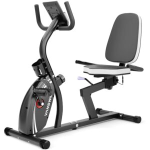 VANSWE Recumbent Exercise Bike for Adults Seniors - Recumbent Bikes for Home with Magnetic Resistance, Bluetooth and App Connectivity, Pulse Sensor