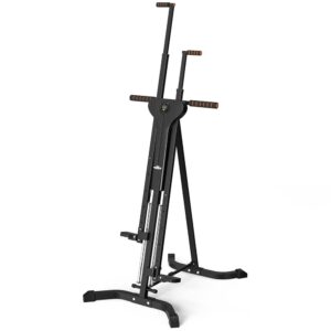 Vertical Climber Exercise Machine for Home Gym with 4 Metal Guide Rails Folding Exercise Climber Cardio Workout Machine 5-Level Heights Stair Stepper Newer Version, Easy to...