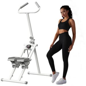 Vertical Climber Machine Stepper Stair Master Machine with LCD White Foldable Mountain Climbing Exercise Machine 330 Lb Fitness Step for Men and Women Home Gym Full Body Workout...
