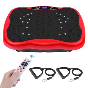 Vibration Plate Exercise Machine, Health & Fitness Full Body Vibration Platform, Portable Vibration Plate Platform for Weight Loss Home Fitness, Lymphatic Drainage, w/Resistance...