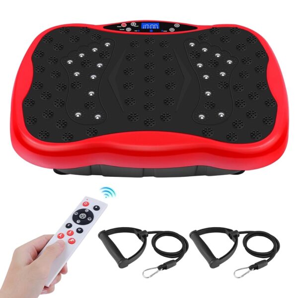 Vibration Plate Exercise Machine, Health & Fitness Full Body Vibration Platform, Portable Vibration Plate Platform for Weight Loss Home Fitness, Lymphatic Drainage, w/Resistance...