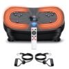 Vibration Plate Exercise Machine, PBYRD Portable Full Body Vibration Platform for Lymphatic Drainage, 9 Preset Auto Mode, Fitness Board for Weight Loss Shaping, with Resistance...