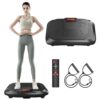 Vibration Plate Exercise Machine with Bands,Whole Body Workout Vibration Fitness Platform for Weight Loss,Shaping,Lymphatic Drainage,Toning Wellness
