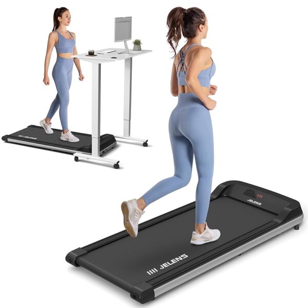 Walking Pad 2 in 1 Treadmill for Walking and Jogging, Under Desk Treadmill for Home Office with Remote Control, 2.5HP Portable Walking Treadmill, Desk Treadmill in LED Display