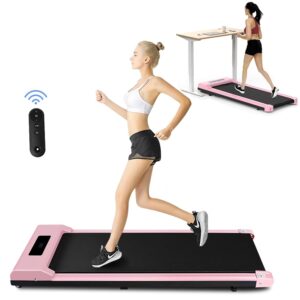 Walking Pad Treadmill 2 in 1, 6.2MPH Under Desk Treadmill Portable for Office & Home, Wide Running Belt, Remote Control, LED Display, 300 Lb Capacity