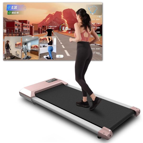 Walking Pad Treadmill, Under Desk Treadmill for Home Office, Quiet Portable Walking Treadmill with 2.5 HP, 265 lbs Capacity