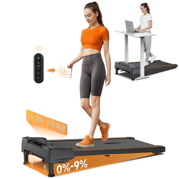 Walking Pad Treadmill with Auto Incline, Treadmills for Home 300LBS Capacity, 9% Incline Walking Pad