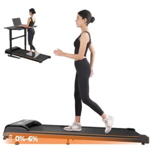 Walking Pad,Treadmill with Incline for Home Office, 2.5HP Portable Under Desk Treadmill with 265 Lbs Capacity,Remote Control, Led Display