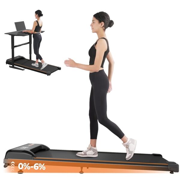 Walking Pad,Treadmill with Incline for Home Office, 2.5HP Portable Under Desk Treadmill with 265 Lbs Capacity,Remote Control, Led Display
