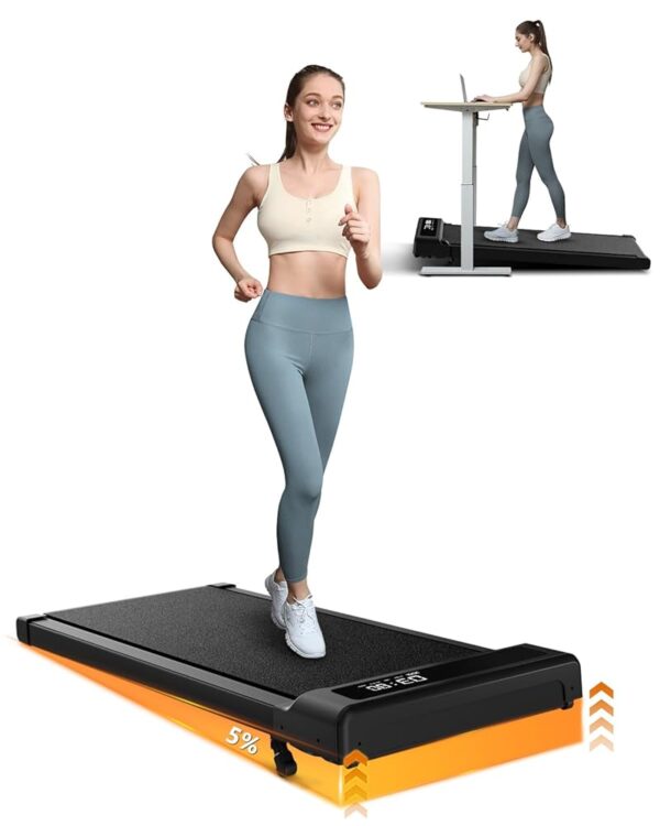 Walking Pad Treadmill with Incline,Under Desk Treadmill with Incline 2 in 1 for Walking and Jogging,2.5HP Compact Incline Walking Pad for Home Office with Remote Control