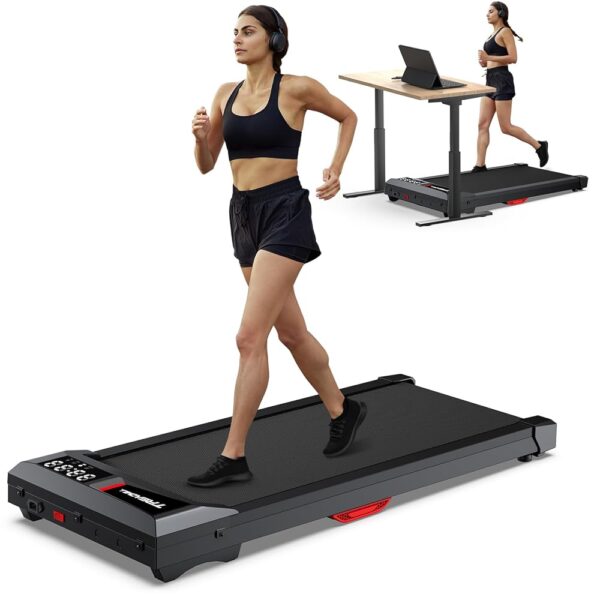 Walking Pad Under Desk Incline Treadmill for Home Office, 40dB Small Treadmill 300lbs Capacity, Cardio Training Walking Jogging Running, Easy to Move Use, Compatible with...