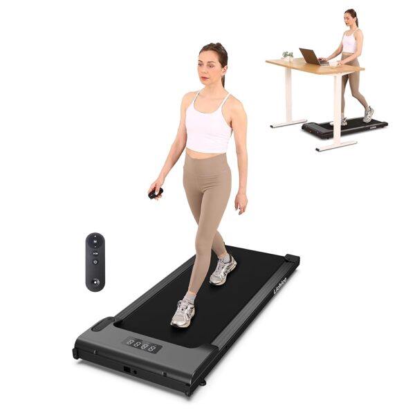 Walking Pad Under Desk Treadmill, 2 in 1 Portable Folding Treadmill, 2.5HP Brushless Motorized Electric Walking Treadmill, Larger Running Area, Small Mini Running Machine for Home