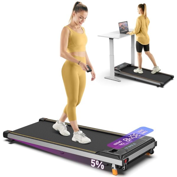 Walking Pad Under Desk Treadmill for Home Office, 3 in 1 Portable Mini Walking Jogging Treadmill with Incline, LED Display, Remote Control