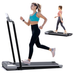 Walking Pad, Under Desk Treadmill, Walking Pad with Handle Bar, Portable Foldable Treadmill for Home/Office, 2 Functions 4 Modes, Installation-Free Low Noise, Remote Control and...