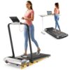Walking Pad Under Desk Treadmill with Incline and Handle Bar, 2 in 1 Folding Treadmill for Home/Office Small, Portable Compact Treadmill with Remote Control, APP & LED Display...