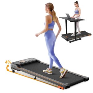 Walking Pad with Incline, Under Desk Treadmill, Portable Treadmills for Home/Office, 2.5HP Walking Jogging Running Machine with LED Display, Remote Control/App Control