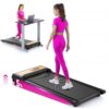 Walking Pad with Incline, Under Desk Treadmill with 2 Control Options, Ultra Slim Design and Double Shock Absorption, LED Display, Powerful and Quiet Treadmill for Walking/Jogging