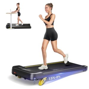 Walking Pad with Incline, Under Desk Treadmill with Incline Up to 8%, 2.5HP Portable Treadmill with Remote Control, Compact Treadmill 300lb Capacity, Incline Walking Pad in LED...