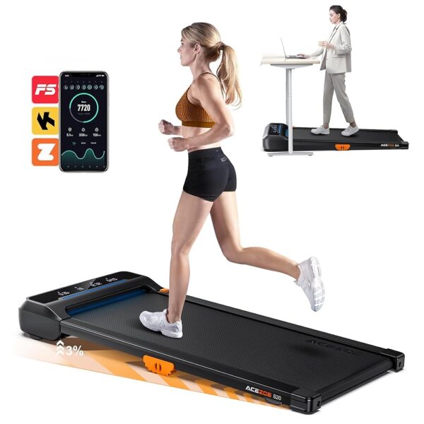Walking Pad with Incline, Under Desk Treadmills for Home Office, 10% Manual Incline Portable Treadmill with Remote Control/APP and Standing Anti-Slip, 265lb Capacity, 2.5HP...