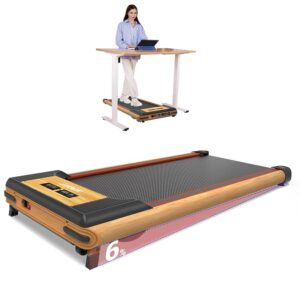 Walking Pad with Incline, Under Desk Treadmills - Grain of Wood Walking Jogging Machine for Home and Office, 2 in 1 Desk Walking Treadmill with Incline