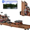 Water Rowing Machine for Home Use, Classic Solid Wood Rower Machine with Bluetooth Monitor for Whole Body Exercise Cardio Training Indoor Gym Sports Training Equipment