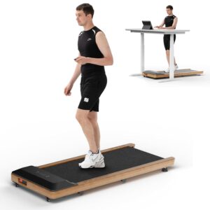 Wooden Walking Pad - Under Desk Treadmill, Treadmills for Home/Office, Foldable Treadmill, Walking Pad Treadmill Under Desk with Remote Control LED Display- Ideal for Fitness...