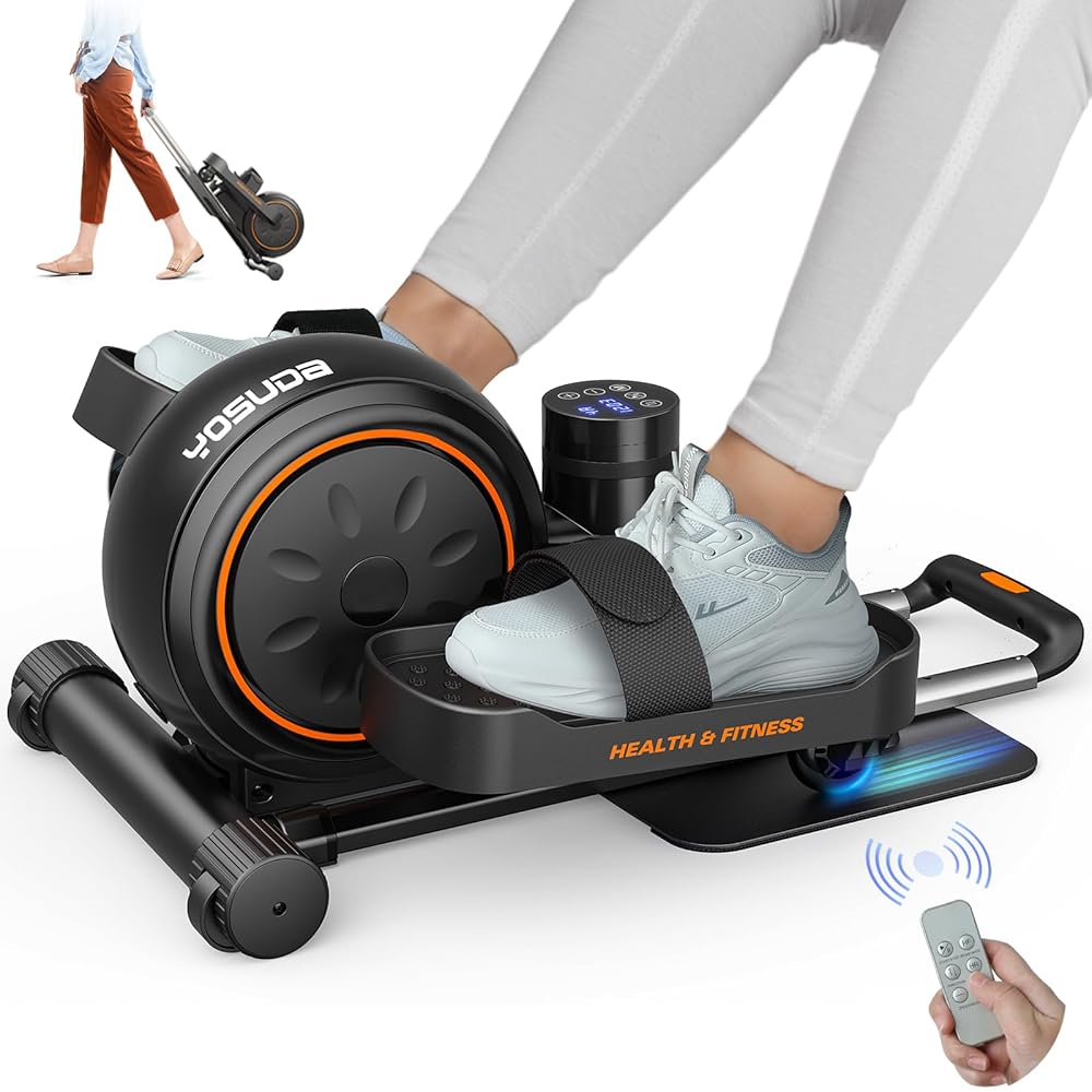 YOSUDA PRO Under Desk Elliptical with Adjustable Resistances and Speed, Electric Ellipse Leg Exerciser with Remote Control and Non-Slip Foot Straps YOSUDA PRO Under Desk Elliptical with Adjustable Resistances and Speed, Electric Ellipse Leg Exerciser with Remote Control and Non-Slip Foot Straps