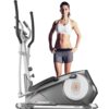 YOUNGFIT Elliptical Machine, Foldable Elliptical Machine for Home, 22 Resistance Levels with Large LCD Monitor Eliptical Exercise Machine (Silver)