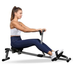 YSSOA Rowing Machine Rower Ergometer, with 12 Levels of Adjustable Resistance, Digital Monitor and 260 lbs of Maximum Load Black