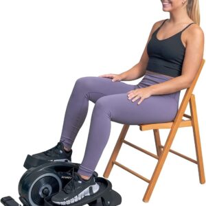 YYFITT Under Desk Elliptical Machine for Home Office, 2-in-1 Seated Standing Mini Elliptical with Silent Magnetic Resistance, Portable Eliptical with Big Display and Oversized...